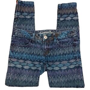 American Eagle Leaf Print Stretch Jegging Size 0